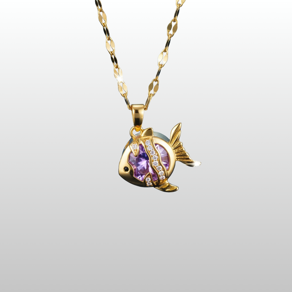 Collier Poisson Crystal d'Or