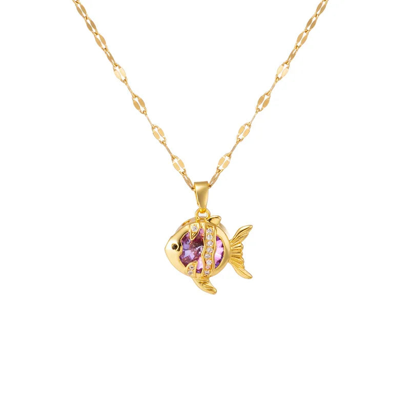 Collier Poisson Crystal d'Or